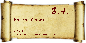 Boczor Aggeus névjegykártya